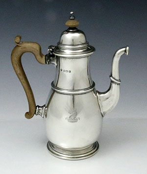 English antique silver chocolate pot Birmingham 1921 Hoarce Woodward & Co
