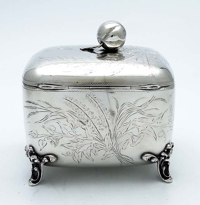 Austrian silver ethrog box with fruit finial