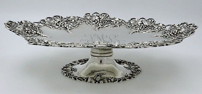 Fradley antique sterling silver compotes with grapes 