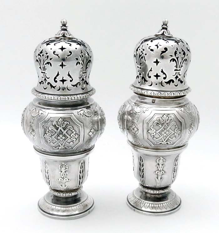 pair of French silver muffineers