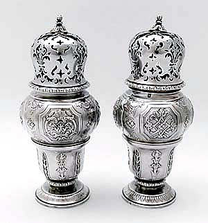 pair of French first purity silver muffineers
