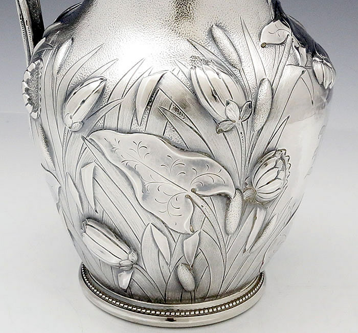 Sterling silver pitcher water lilies Gale & Willis