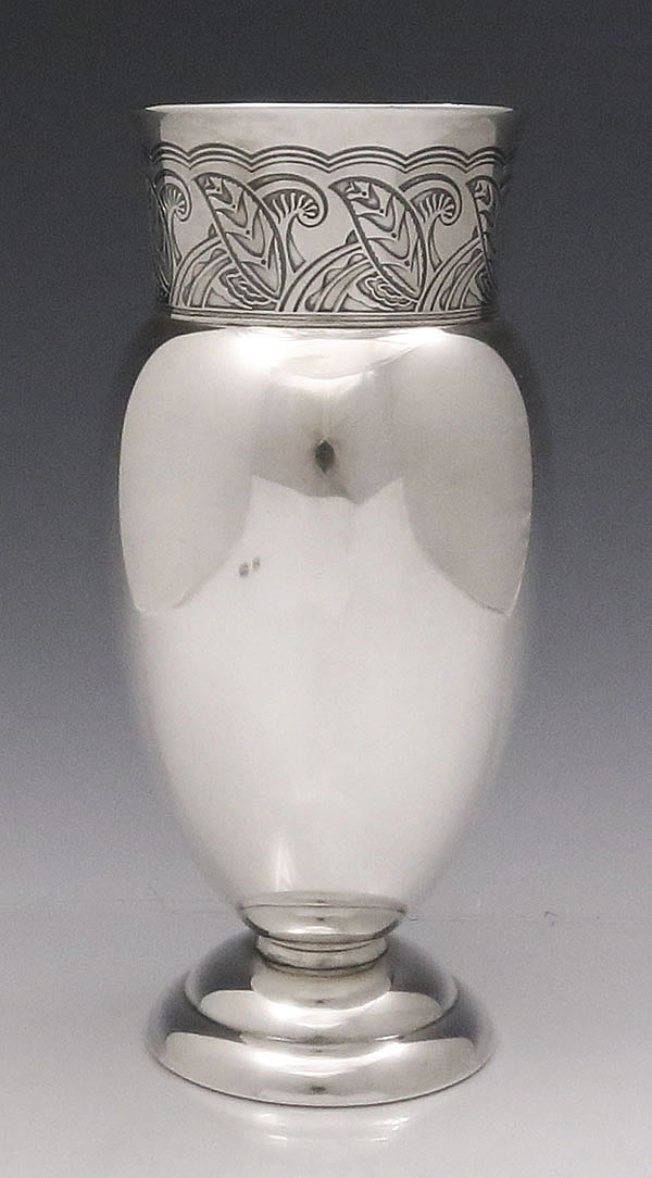 Gorham deco sterling silver vase