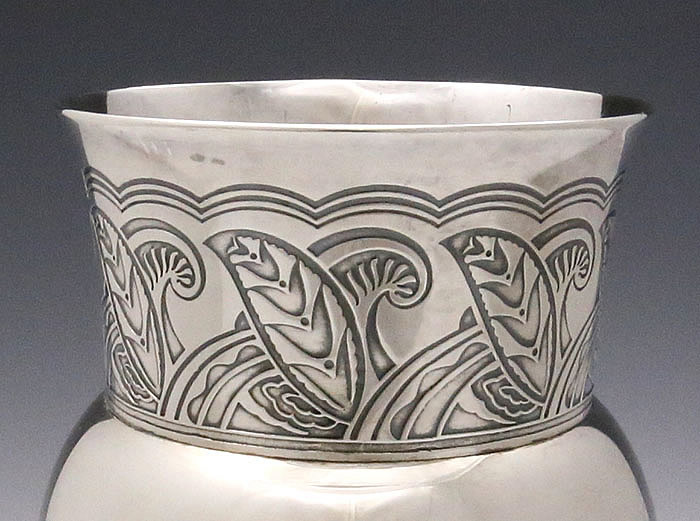 stylish etched design on Gorham 1931 sterling silver vase