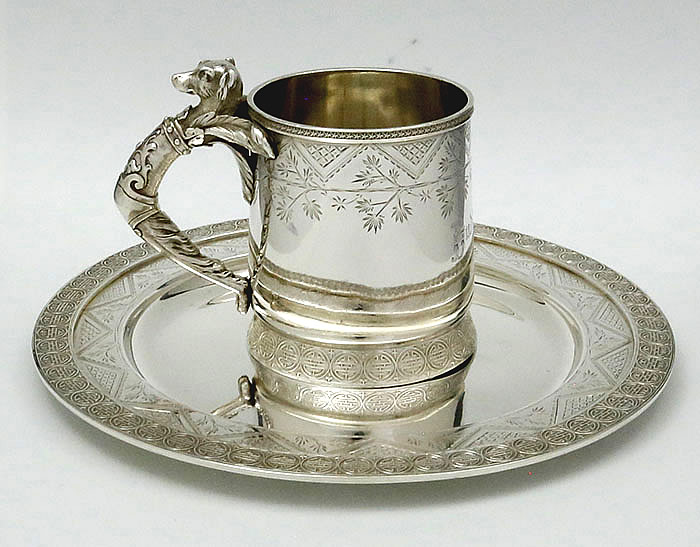 Gorham antique sterling cup and plate
