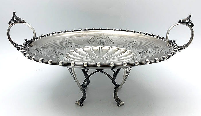 Gorham antique silver coin centerpiece bowl on feet