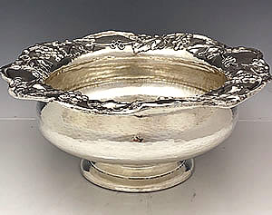 Gorham antique sterling hammered fruit bowl dated 1906