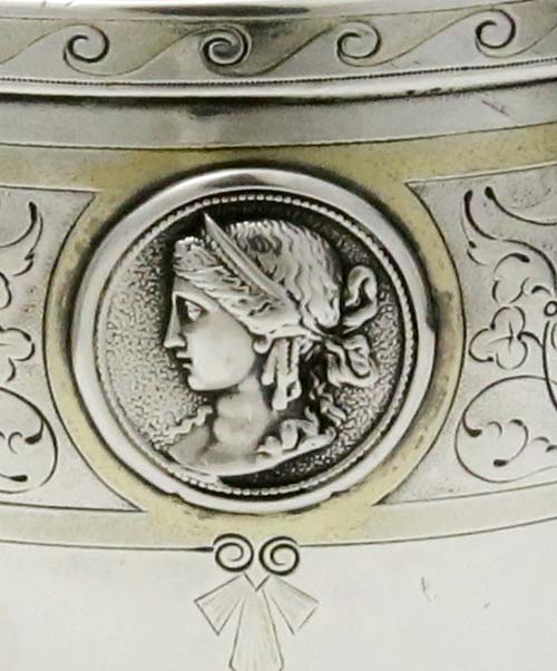 close detail of Gorham beaker