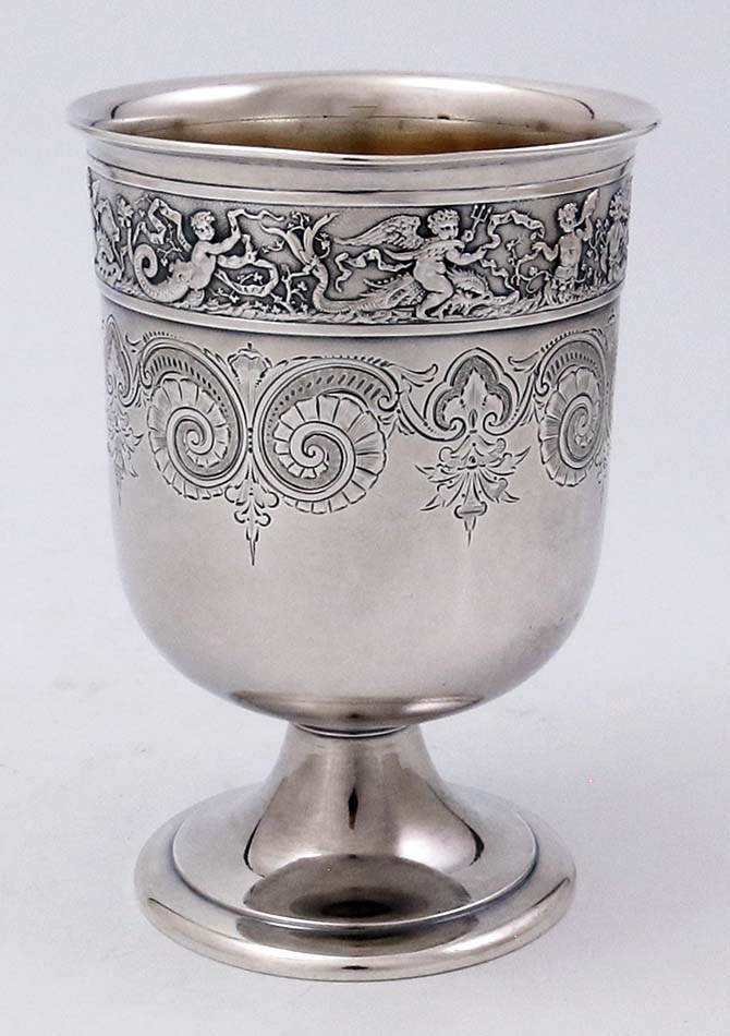 Gorham engraved antique sterling silver goblet