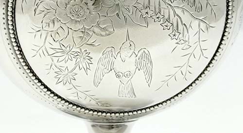 detail of engraving on Gorham goblet
