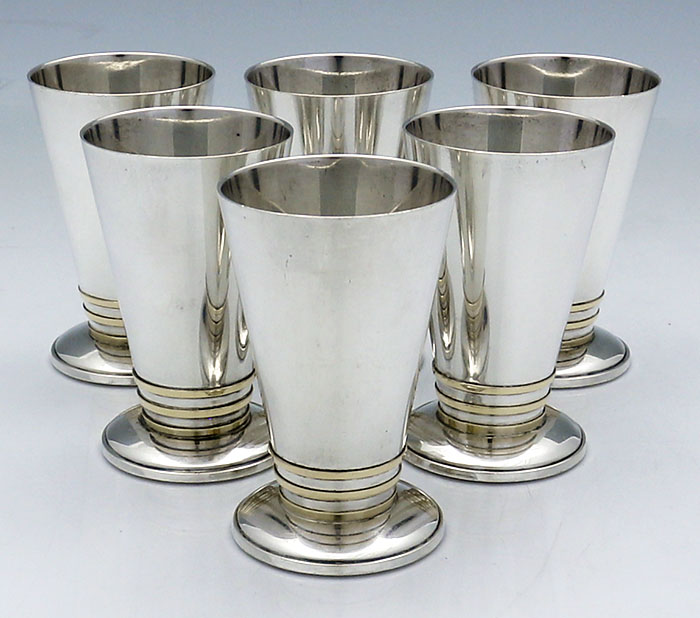 Gorham special order cups with gold band