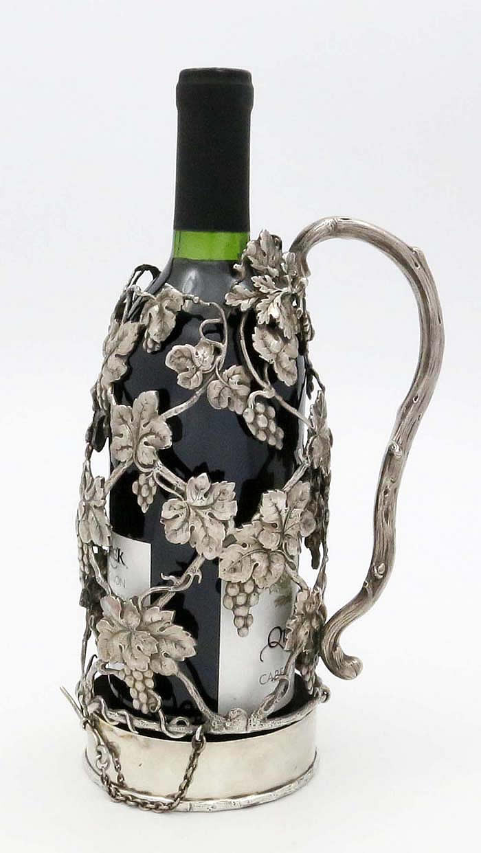 Gorham antique sterling silver wine bottle holder circa 1904