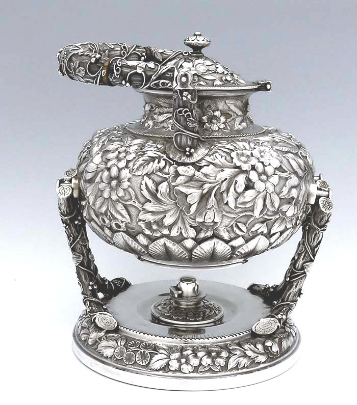Hamilton & Diesinger antique sterling kettle on stand