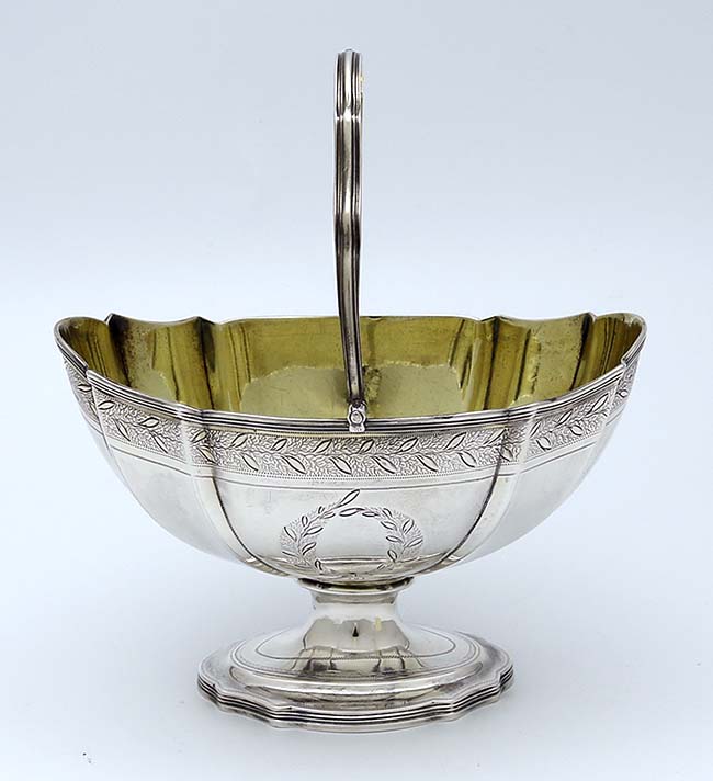 English antique silver Georgian sugar basket Robert and David Hennell London 1797 