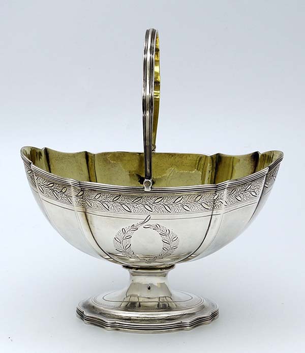 English antique silver Georgian sugar basket Robert and David Hennell London 1797 