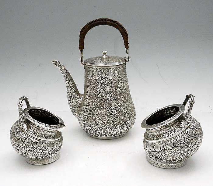 Indian Colonial silver Lucknow Coriander pattern c1880