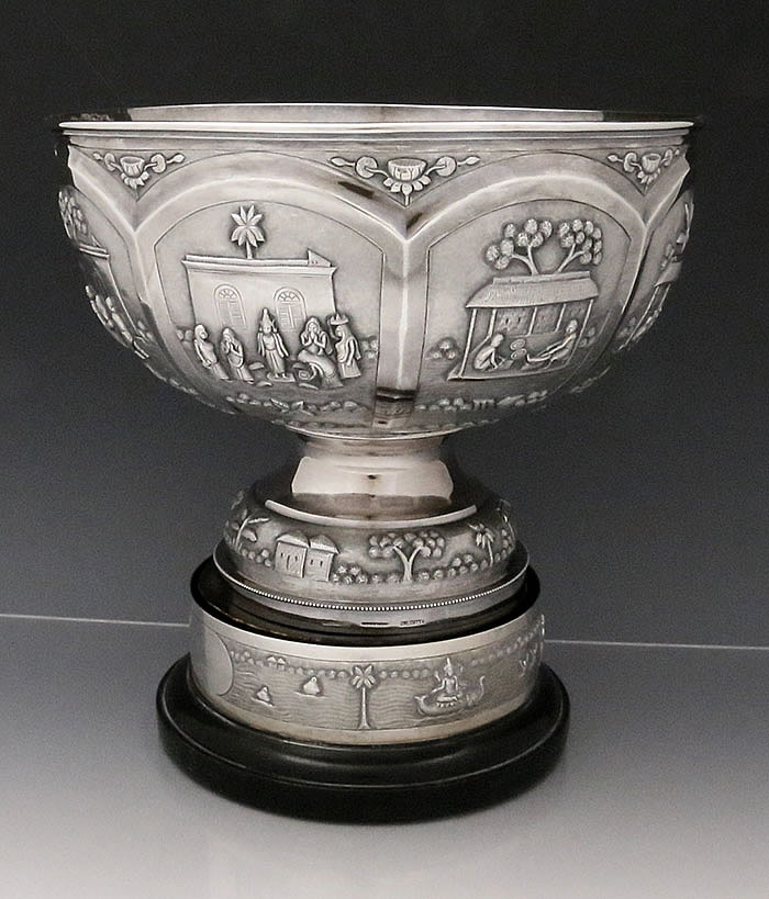 Indian silver bowl with base