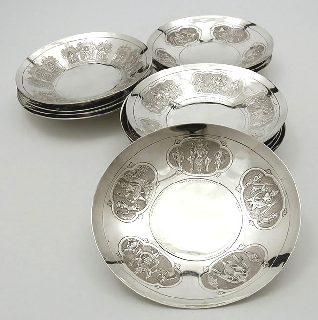 P Orr and Sons Indian silver bowls engraved Madras India