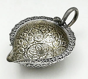 Indian snake handle silver cream jug antique Indian silver