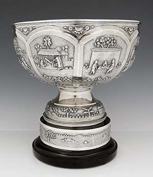 Indian antique silver trophy by Dass & cutt of Calcutta