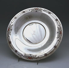 International sterling and enamel crested plate charger