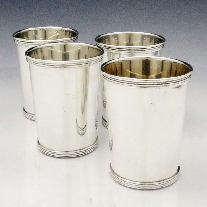 four International sterling silver julep cups