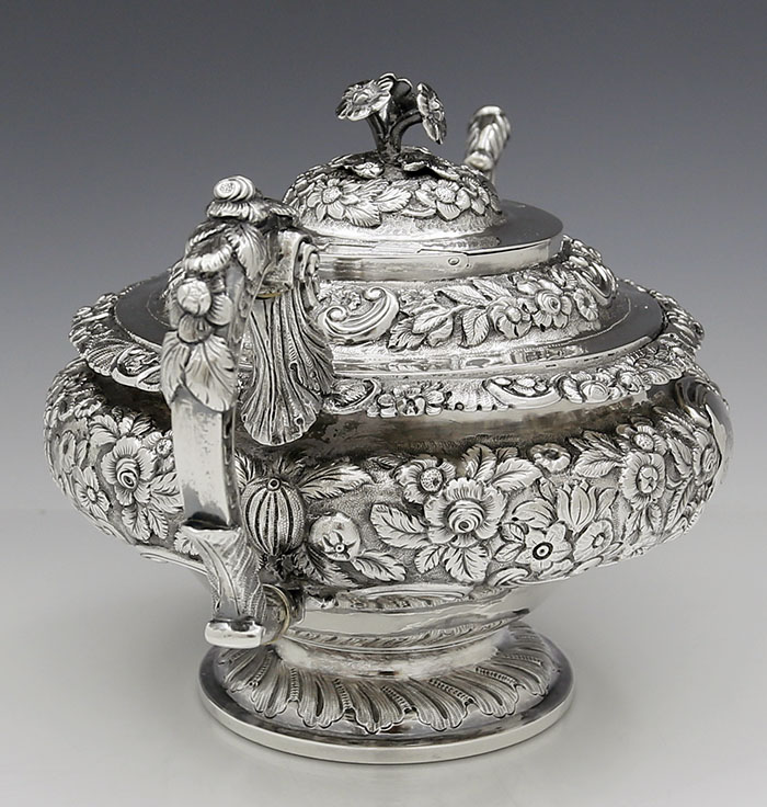 Irish antique silver teapot Dublin 1825 James Le Bas