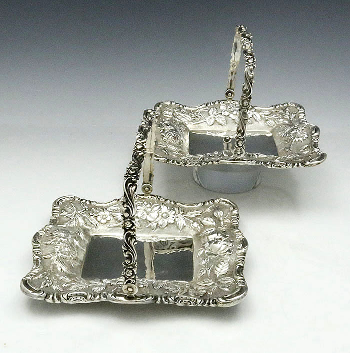 Pair of antique sterling baskets by Jenkins and Jenkins of Baltimore