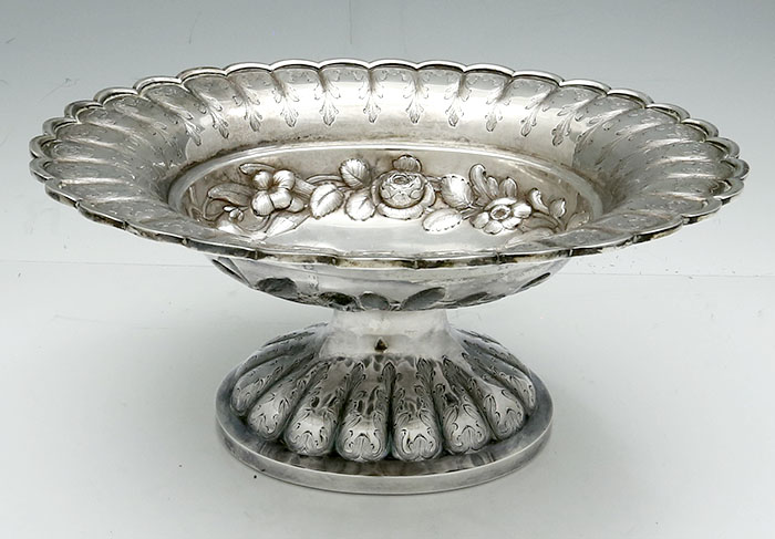 Jones Shreve and Brown antique coin silver fruit bowl