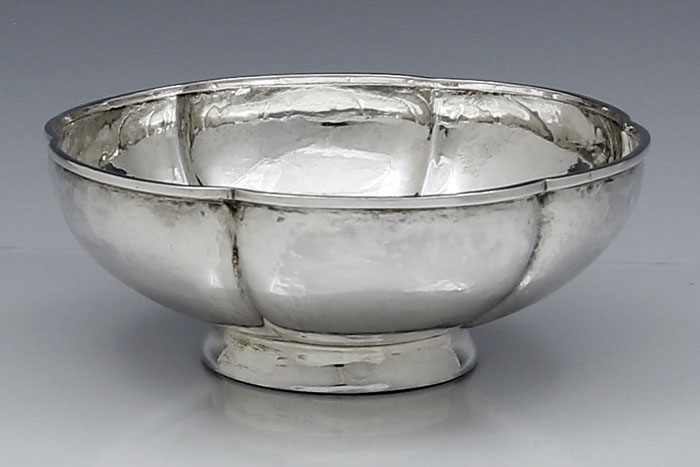 J Woolley antique sterling hand hammered bowl