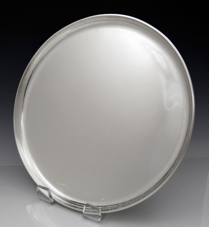 Kalo sterling silver hand wrought circular tray