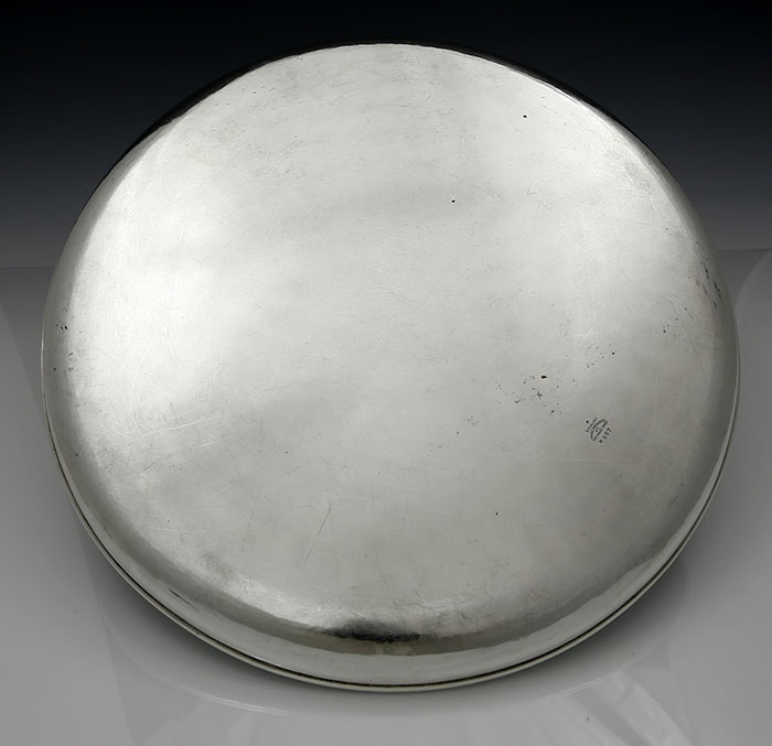 reverse of kalo hand hammered sterling silver tray
