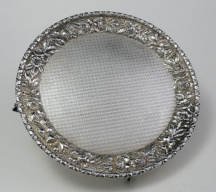 S Kirk antique silver footed salver