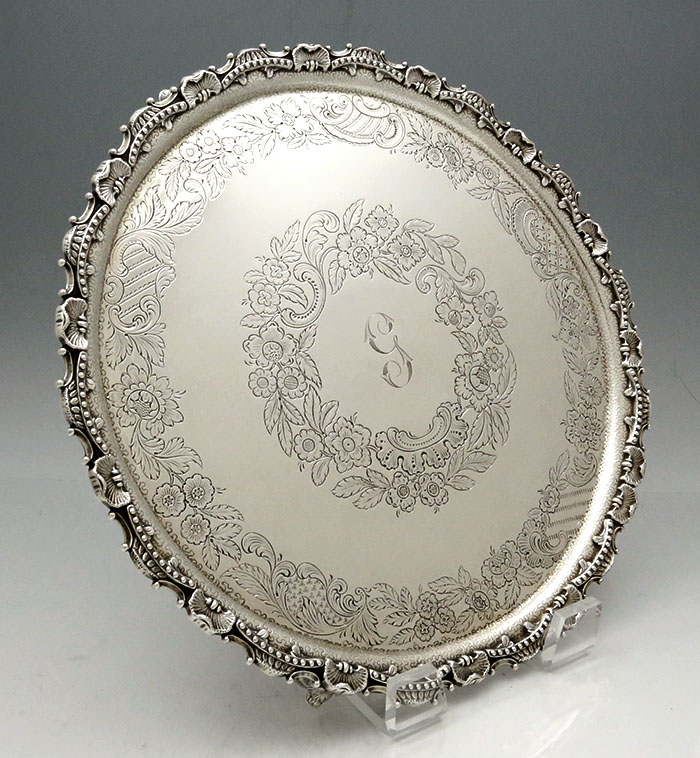 S Kirk Baltimore early silver salver engraved