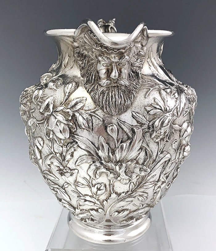 Kirk Repousse sterling pitcher with face