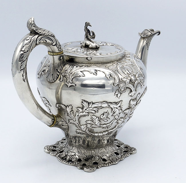 S Kirk and Son antique silver 11 ounce teapot