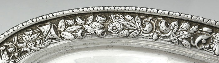 detail of border of S Kirk & Son oval tray