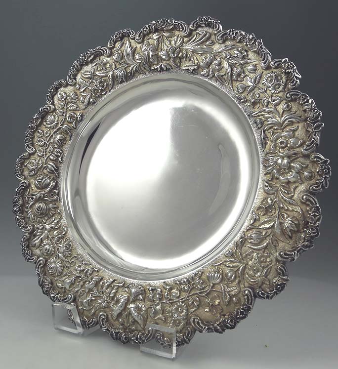 Kirk repousse sterling sideboard dish