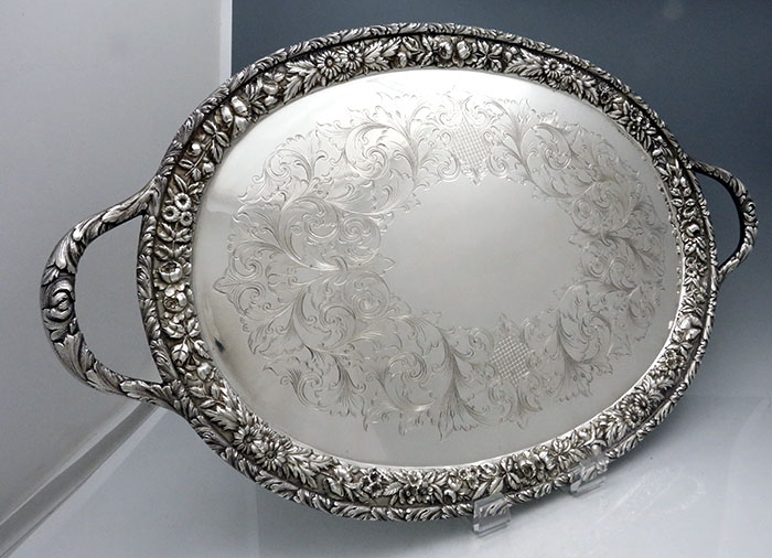 Kirk antique sterling engraved tea tray circa 1910