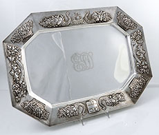 Peter Krider sterling tray with coat of arms