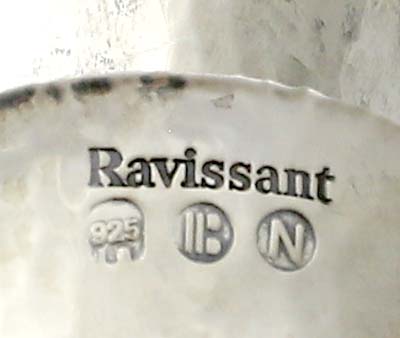 Ravissant silver hallmark with name impressed on vase with rose quartz