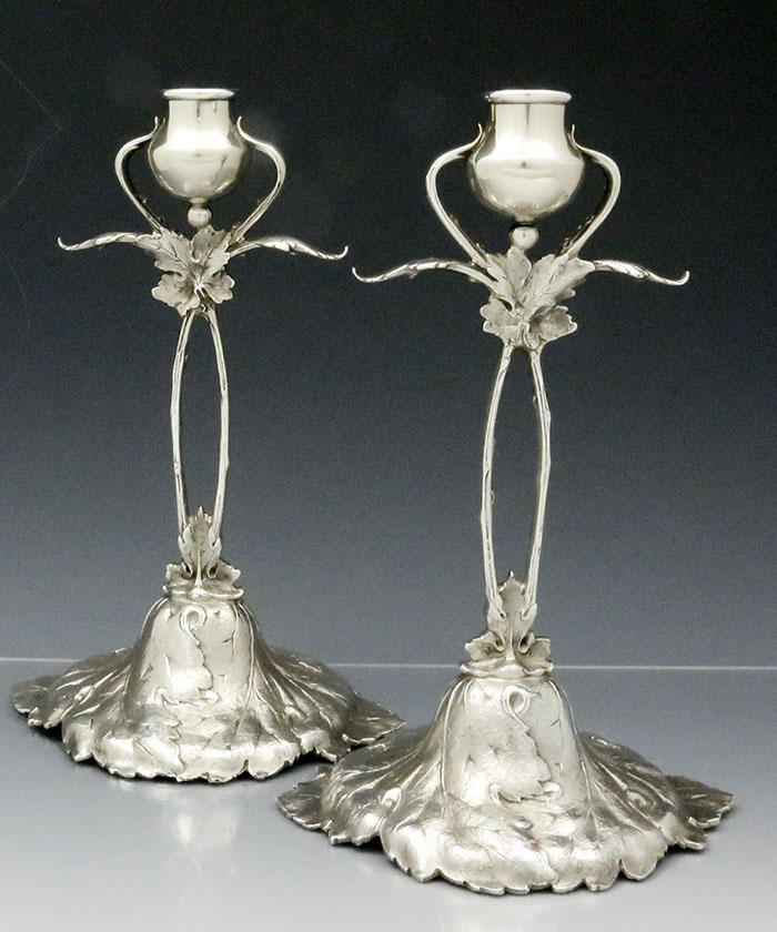 pair of American sterling candlesticks by Redlich