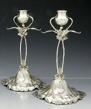pair of Redlich sterling silver candlesticks