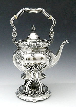 Reed & Barton kettle on stand sterling silver antiques