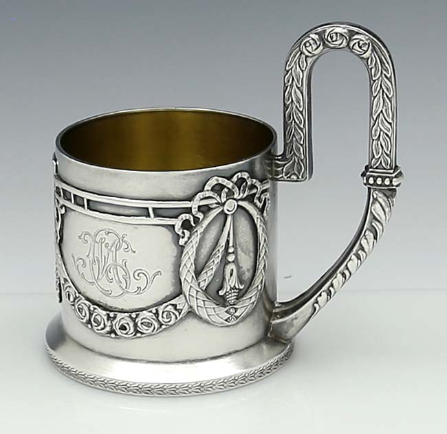 Russian antique silver 1913 tea cup holder
