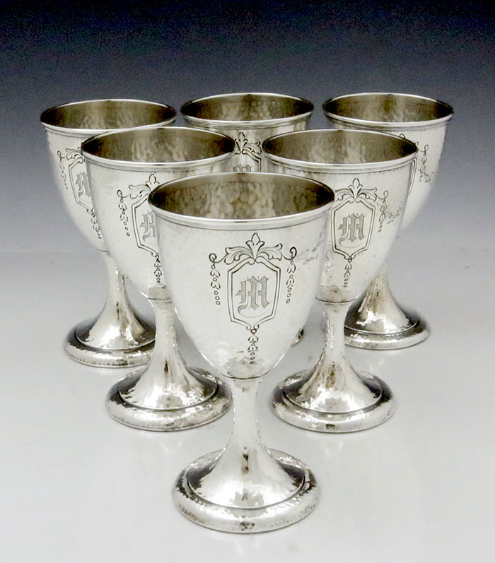 Schofield Baltimore sterling hammered goblets