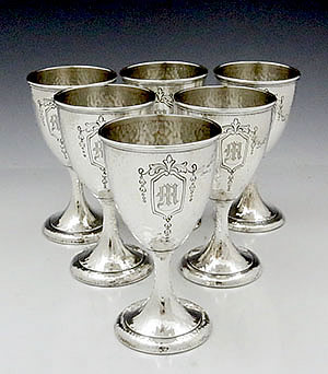 Schofield Baltimore sterling hammered goblets