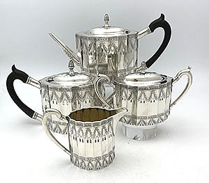 Shreve Crump & Low Tuttle sterling silver tea set