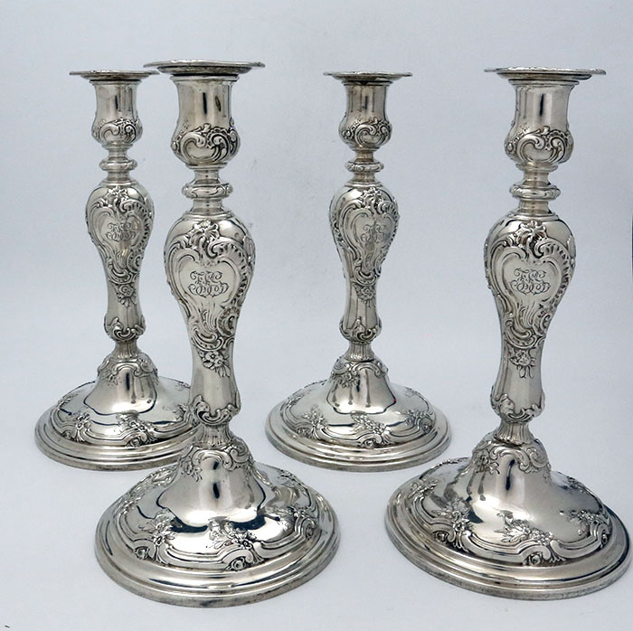 Tiffany sterling set of four candlestricks