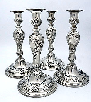 Tiffany sterling silver set of four candlesticks